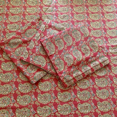 Pottery Barn Paisley King Duvet Cover SET 3 Euro Shams Linen Blend Greta Bhotah-image