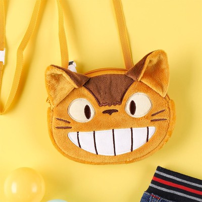 Studio Ghibli My Neighbor Totoro Catbus Nekobus Face shaped Pocket Pouch Bag NEW-image