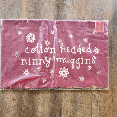 Pottery Barn Buddy Elf Cotton Headed Ninny Muggins Lumbar Pillow Cover 16x26-image