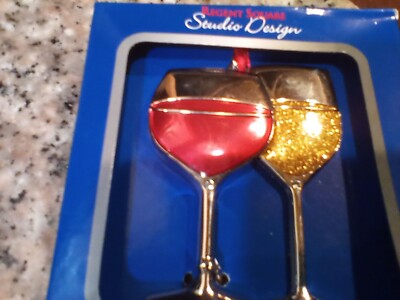 Regent Square Studio Design Wine Glass Collectable Christmas Ornament 3