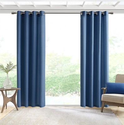 Madison Park Pacifica 3M Scotchgard Outdoor Single Panel Navy 54x95” Grommet-image