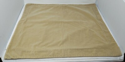 Pottery Barn Tan Velvet Felt Standard Pillow Shams Button Closure 24