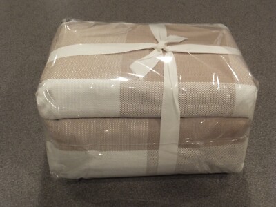 NEW RARE 6PC Pottery Barn Bryce Check (Taupe) King Duvet Set w 5 Shams-image