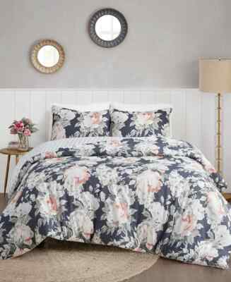 MADISON PARK Mavis Reversible Cotton 3-Pc. Duvet Cover Set, Full/Queen-image