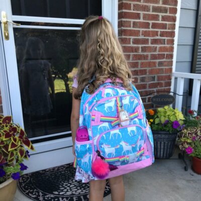 Pottery Barn school Disney BACKPACK Rainbow Unicorn Girl Travel+ Bag 🦄 Heart .-image
