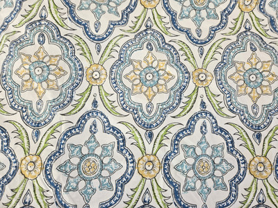 2 Pottery Barn Yellow Dawn Medallion Blue & Green Paisley Cotton Standard Shams-image