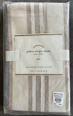 Pottery Barn Jaden Stripe  Print STANDARD Sham Euro 26x26