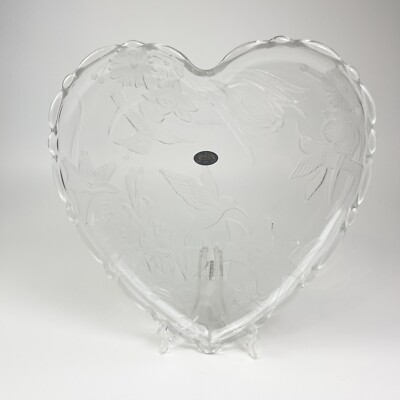 Crystal Clear Studio Serving Platter Paradise Garden Hummingbirds 12”-image