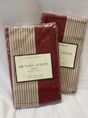 Pottery Barn Tan Red Euro Shams 26