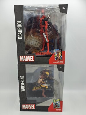 McFarlane Toys - Marvel Deadpool & Marvel Wolverine 1:10th Scale Posed Figures-image