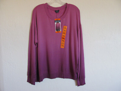 Splendid Crew Neck Pullover Sweater-Orchid Dip Dye Ombre-Rayon -Size 2XL-NWT -image