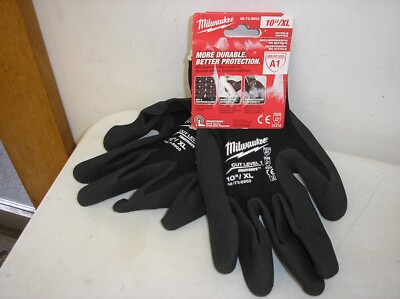 NEW 1 PAIR MILWAUKEE CUT LEVEL 1 NITRILE DIPPED GLOVES 48-73-8903  10