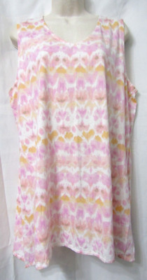 PURE JILL Sz L Dipped Hem Pima Cotton Print Tunic Top  *NWOT-image