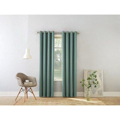 Set of 2 Panel Talon Room Darkening Light Grommet Green Single Curtain 40