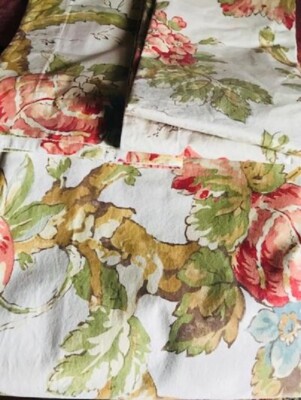 Pottery Barn Katherine Peony Floral Duvet Cover Neutral Queen 2 Std Shams Rare🦩-image