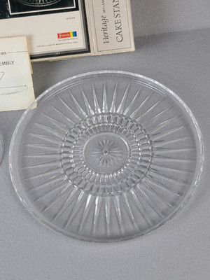 Fostoria Crystal Chip & Dip or Cake Plate New In Box Heritage Vintage -image