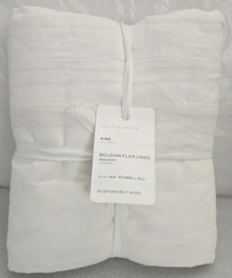 Pottery Barn King Belgian Flax Linen Bed Skirt 78