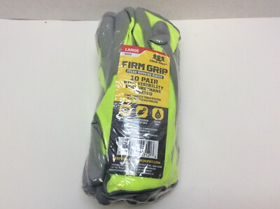 Firm Grip High Visibility PU Dipped Gloves with Touchscreen, 10 Pairs, Large-image