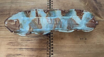 Studio Art Pottery Serving Dish Tray - Banana Leaf - Unsigned-image