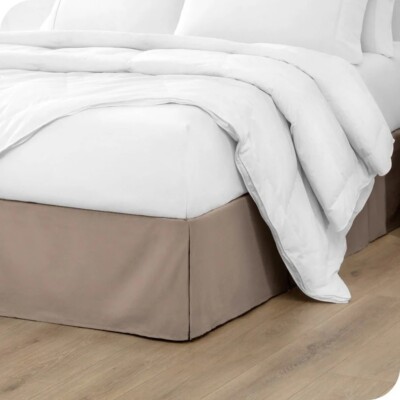 New iEnjoy Home Queen Size Simply Soft Microfiber Bed Skirt Bedskirt Taupe-image