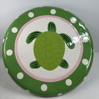 TURTLE POLKA DOT - Cake Plate Or Chip/Dip Server Mainstreet Collection 12” HTF-image