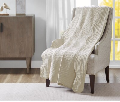 Madison Park Pattern Oversized Quilted Cotton Throw Blanket 60