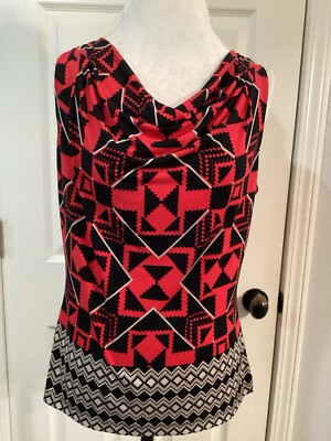 Women’s Calvin Klein Top Size Large Stretchy Fabric With Dip Neck-image