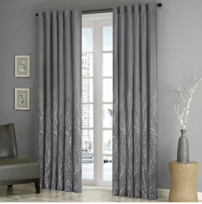 Madison Park Andora Back Tab Fabric Window Rod Curtain, 1-Panel Pack,50 x 84 New-image