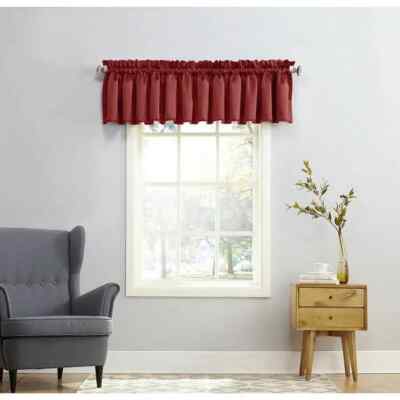 Gregory Brick Red  54 in. W X 18 in. L Rod Pocket Curtain Valance-image