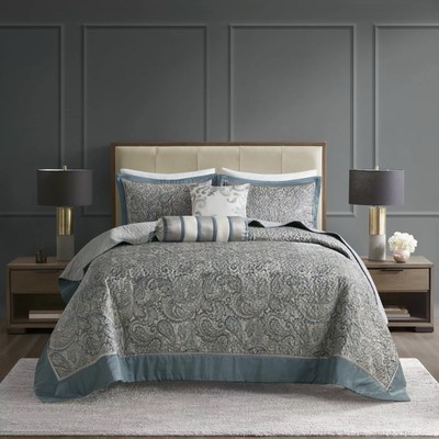 Madison Park Whitman 5 PC Reversible Jacquard Bedspread Set KING-image