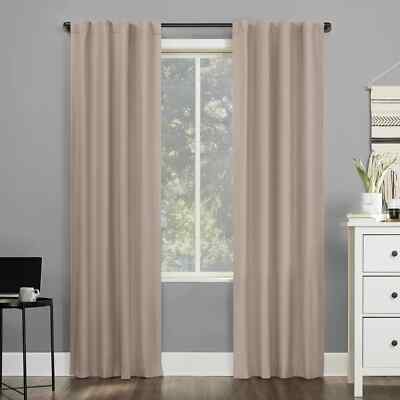 Sun Zero Cyrus Thermal 100% Blackout Back Tab Curtain Panel, 40