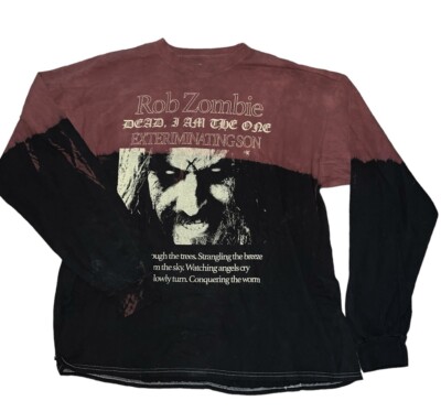 Hot Topic Rob Zombie Dragula Lyrics Dip-Dye Long-Sleeve T-Shirt Size XL-image