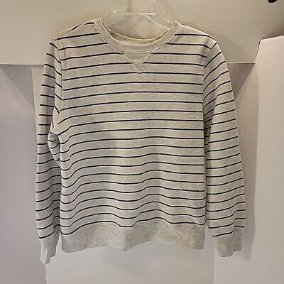 dip Sweatshirt L Gray Black Stripes Long Sleeve Crew Cotton/Polyester-image