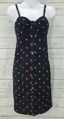Express Design Studio 2 Body Dress Black Polka Dot Convertible Straps Sweetheart-image