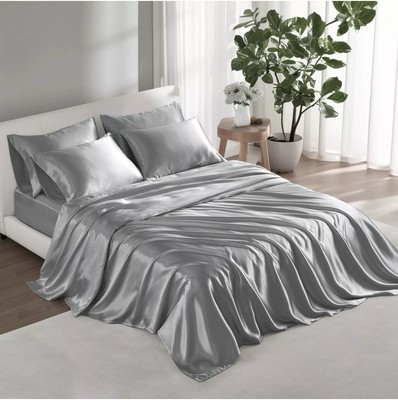 Madison Park 6PC Satin Bed SheetSet Luxurious Silky Fits 14-16