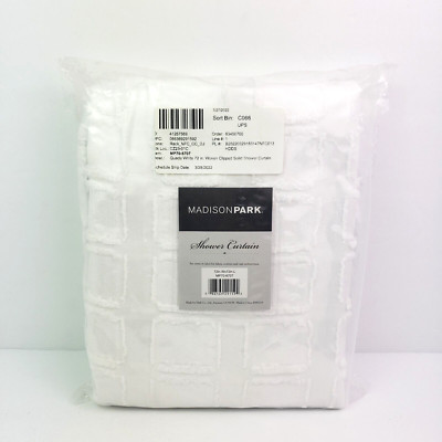 Madison Park Quade White 72 inch Woven Clipped Shower Curtain MP70-6707-image