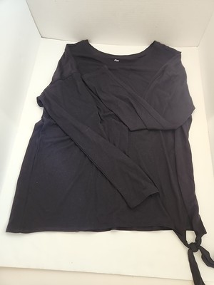 Women's Dip Side Tie Long Sleeve Shirt Size XL-image