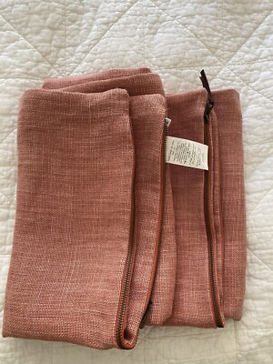 pottery barn Two / 2  pillow covers  Belgian Linen 24x24 Color Coral-image