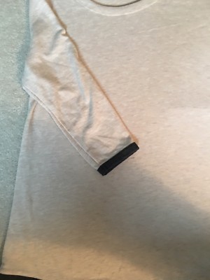 Womens L Chelsea& Theodore Tan Lightweight Sweater 3/4 Sleeve Dipped Hem-image