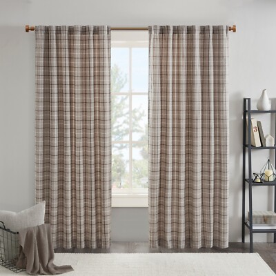 Madison Park Cabin Plaid Curtain Panel 50x84