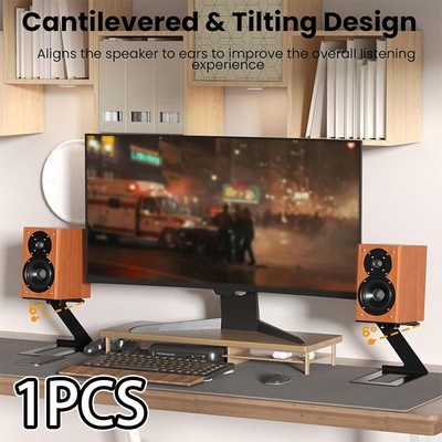 Desktop Speaker Stand Studio Monitor Riser for Bookshelf Study Room Table-image