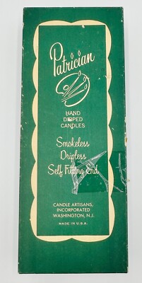 Vintage Patrician Hand Dipped Red Candles 12” Smokeless Dripless Box Of 9 Pcs-image