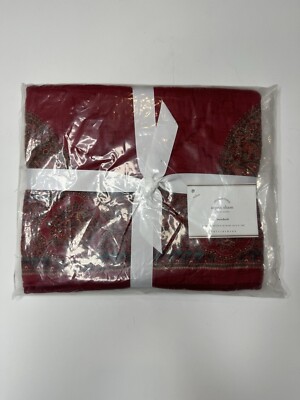 Pottery Barn Aspen Pillow Sham Standard Red Paisley NWT-image