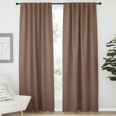 Window Treatment Blackout Window Blinds - (Cappuccino Color) 52x72 Inch, 1 Pair,-image
