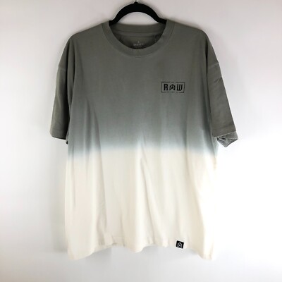 RawGear Bradley Martyn Mens Dip Dye T-Shirt Crew Neck Short Sleeve Gray White XL-image
