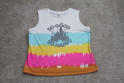 Disney Parks Women's XL Tank Top So Good So Happy Castle Dip Dye Fantasyland-image