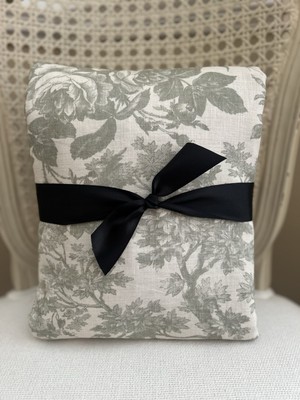 Pottery Barn Sorrel Toile Floral Birds FULL/QUEEN Duvet Cover Loden HOLE NWD-image