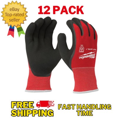 Milwaukee XXL 12 pack Level 1 Cut Resistant Insulated Winter Dipped Work Gloves-image