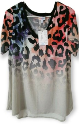 Lularoe Leopard Cheetah XL Christy Colorful Dipped Spray Paint Ombre NEW! *READ*-image