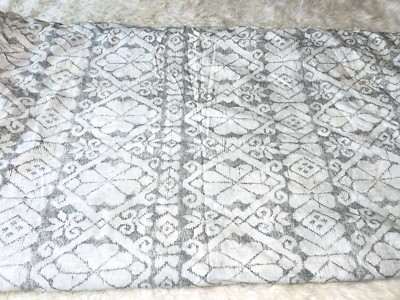 POTTERY BARN Gray Tones Paisley Queen Full Cotton Duvet Cover Bed Button Closure-image